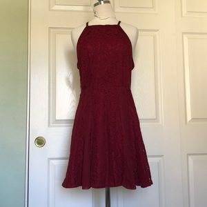 Deep Red Lace Dress